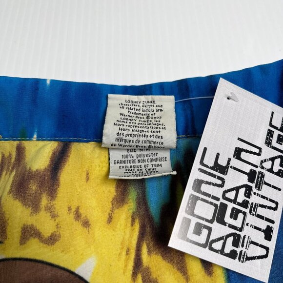 2003 Looney Tunes Taz AOP Short Sleeve Button Up M - Picture 4 of 4